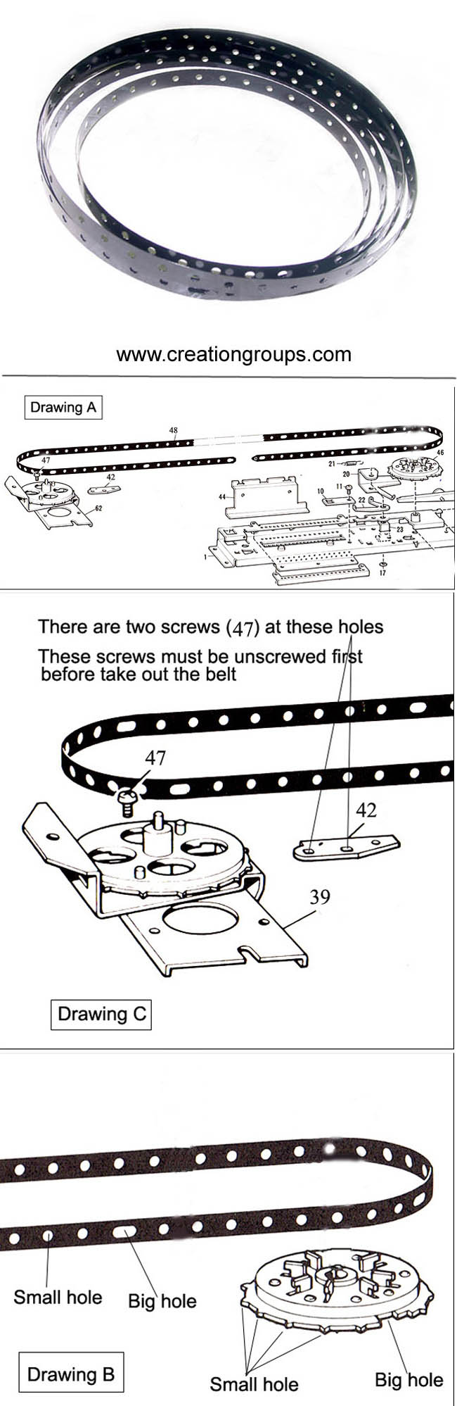 TIMING BELT BROTHER KNITTING MACHINE KH270 417360001