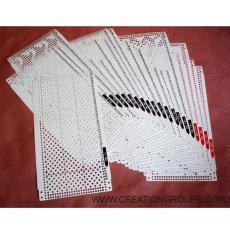 Pre-punched Card (Patterned Punchcards) Set 20pcs + 4 Snaps for 24-stitch Brother/Silver Reed Punchcard Knitting Machine