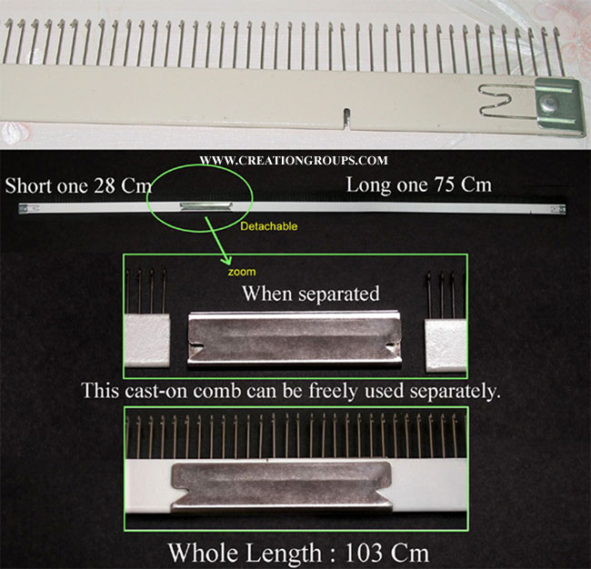 Cast-on Comb Set for 9mm Bulky Gauge Brother KH230 KH260 KH270 and Singer Silver Reed SK151 155