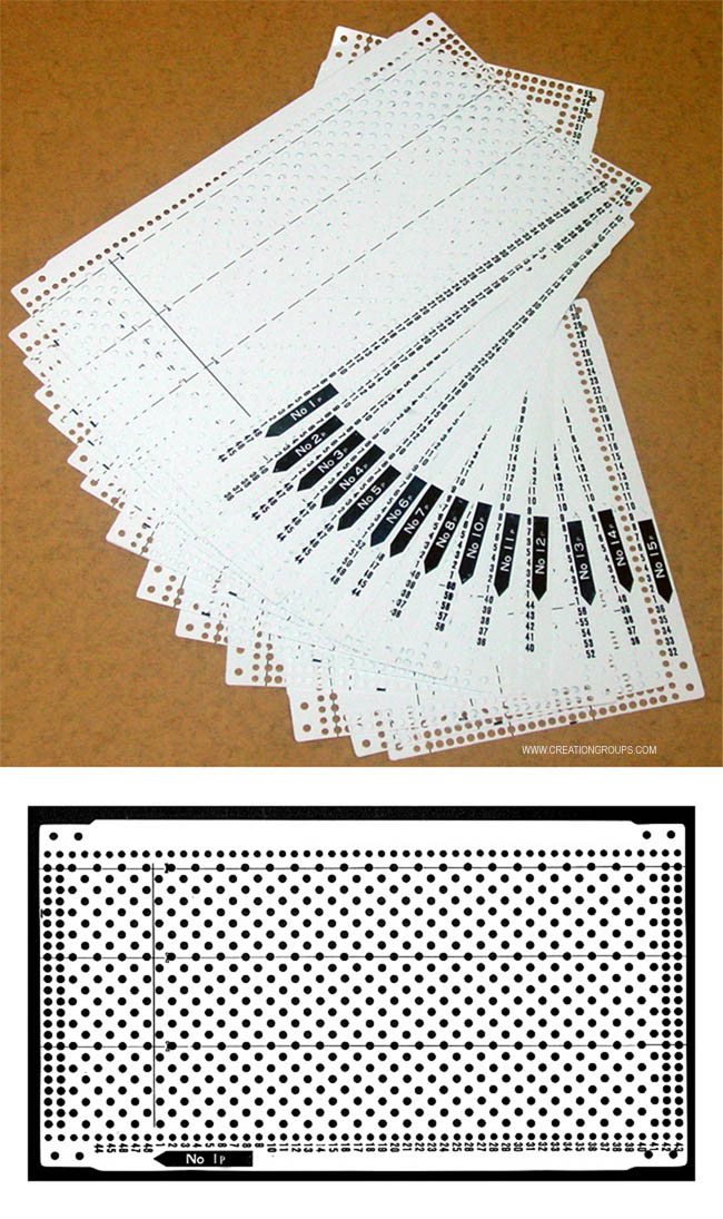 Pre punched Card Set (15pcs) + 4 Snaps for Brother KH260 KH860 and Singer SK280 Knitting Machine 