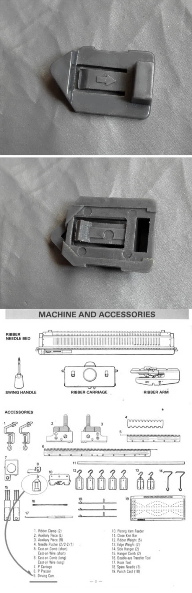 Driving Cam for SRP60 SRP60N SRJ70 Silver Reed Studio Singer Ribber Knitting Machine