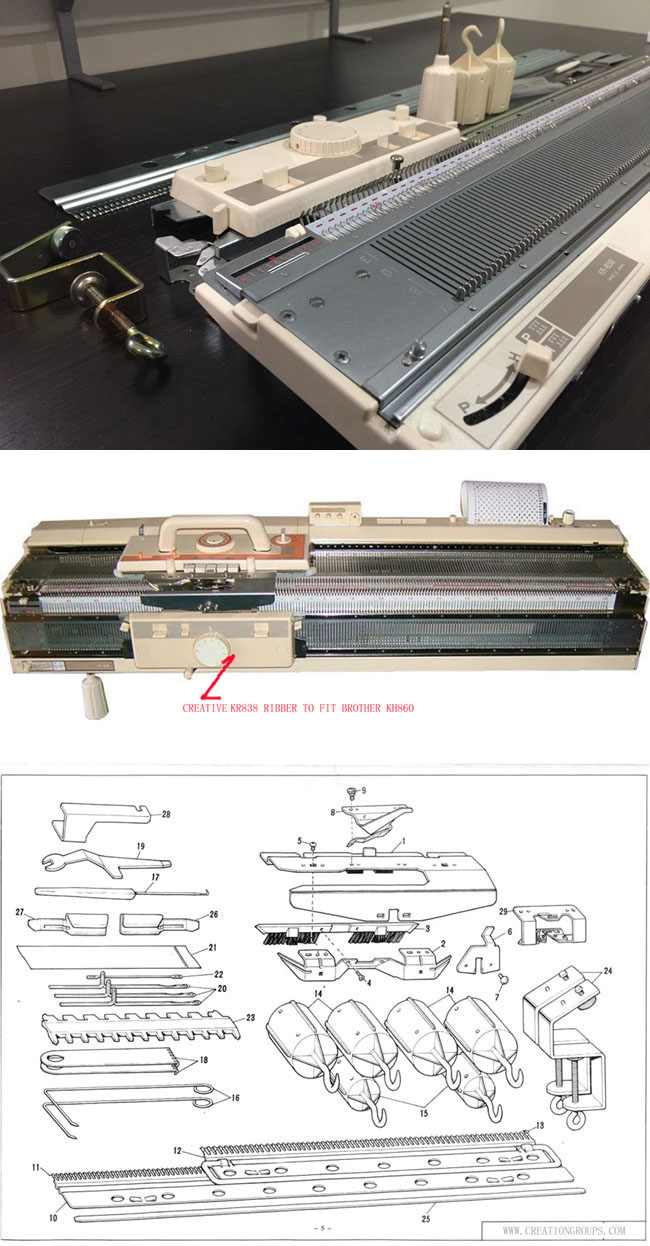 Creative KR838 Ribber Knitting Machine for Brother KH860 KH868 KH900 KH970