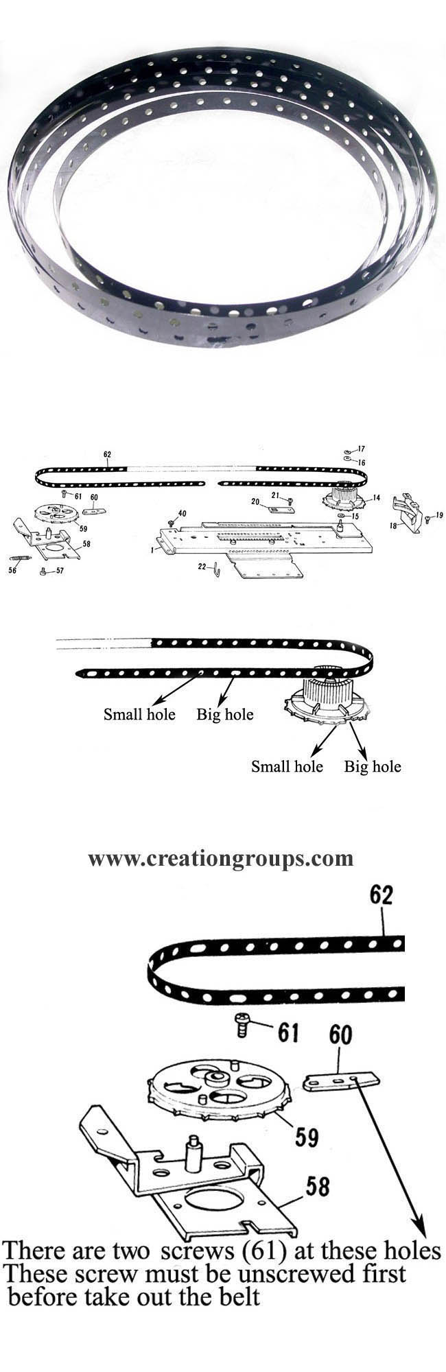 TIMING BELT BROTHER KNITTING MACHINE KH910 KH940 KH970