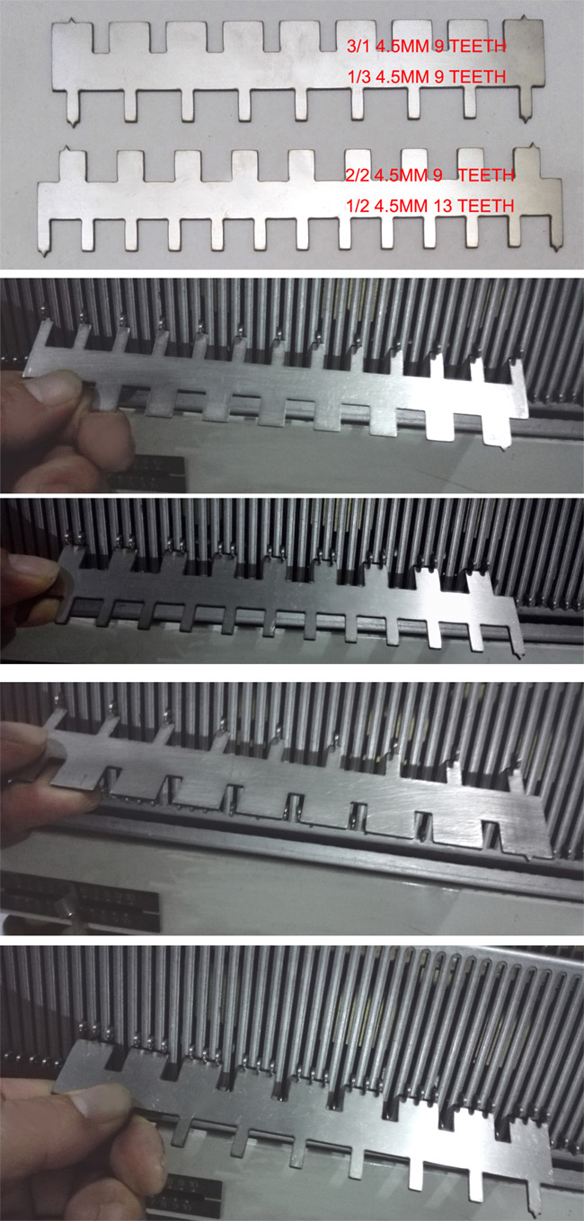 Metal Needle Pusher 1/2-2/2 1/3-3/1 for All 4.5mm Brother Silver Reed Knitting Machine