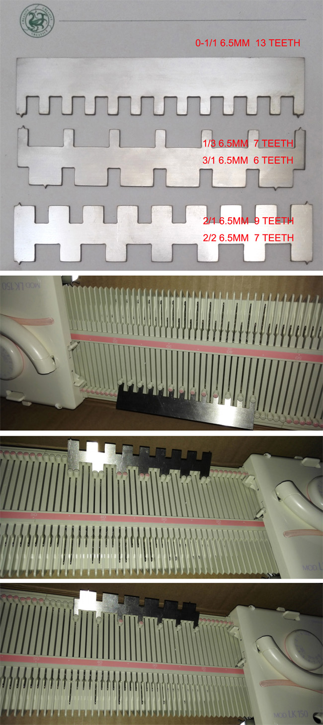 Metal Needle Pusher for 6.5mm Mid Gauge Knitting Machine 0-1/1 2/1-2/2 1/3-3/1