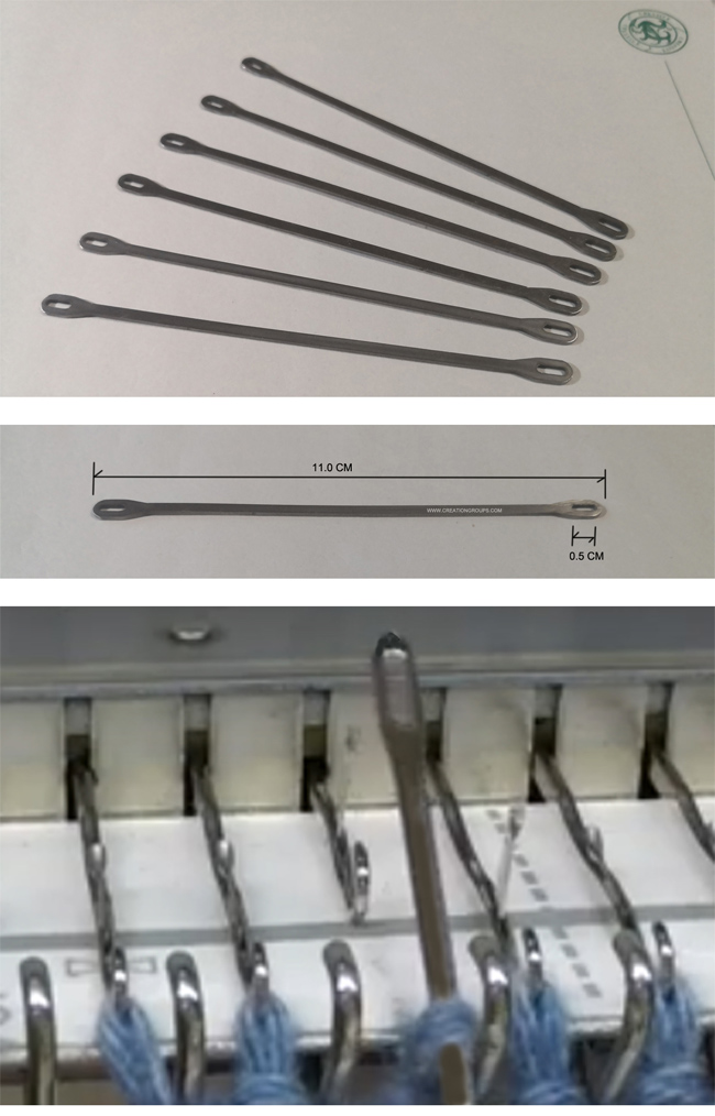 6New Double Eye Needle Transfer Tool - 11cm Long for 6mm 6.5mm 7mm 8mm 9mm Knitting Machine Stainless Steel