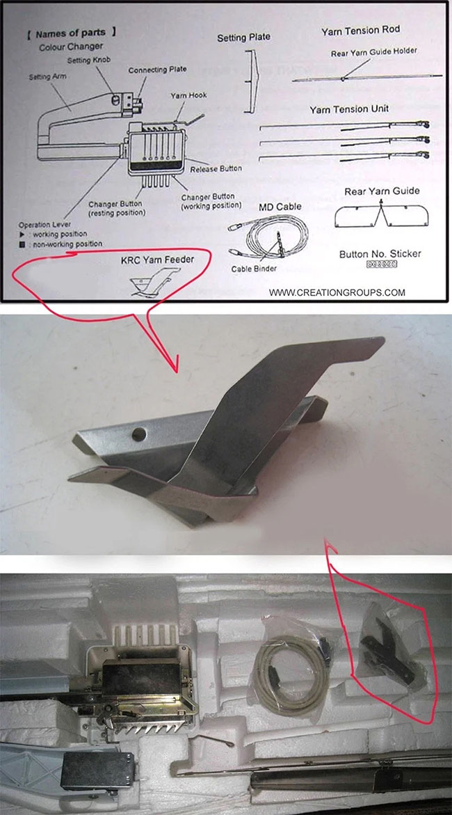 Yarn Feeder of Colour Changer KRC1000E for Brother Knitting Machine KH970 KH868 KH860 KH260 