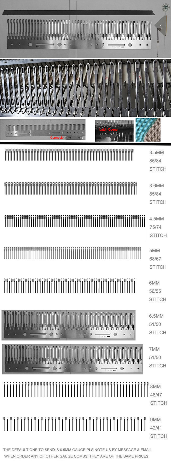 GB2 1/3 Full Bed Garter Bar Transfer Tool Comb+Cap+Opener for 6.5mm or 3.5mm 3.6mm 4.5mm 5mm 6mm 7mm 8mm 9mm Gauge