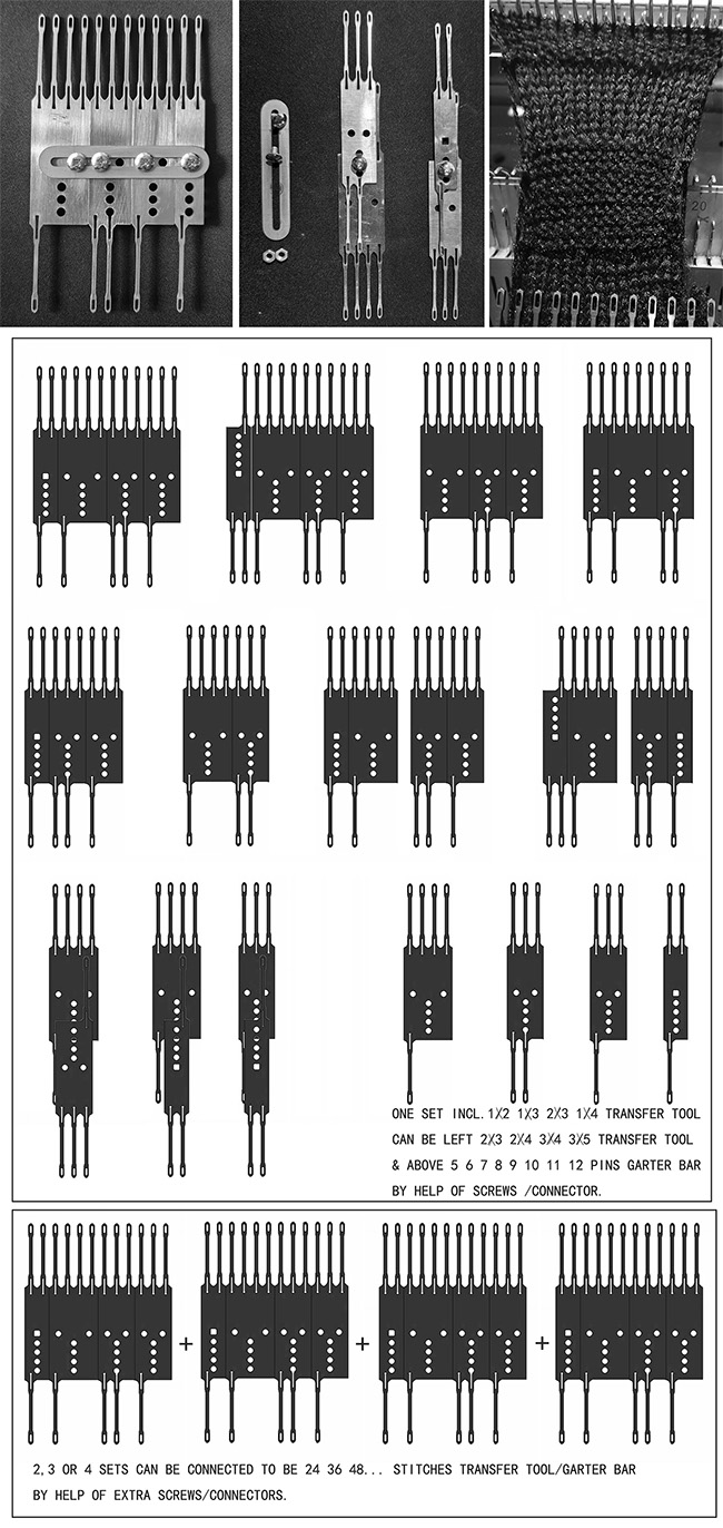 7GB2 2~12 Needle Garter Bar Transfer Tool 1X2,1X3,2X3,2X3,1X4,2X4,3X4 for 3.5mm,3.6mm,4.5mm,5mm,6mm,6.5mm,7mm,8mm or 9mm